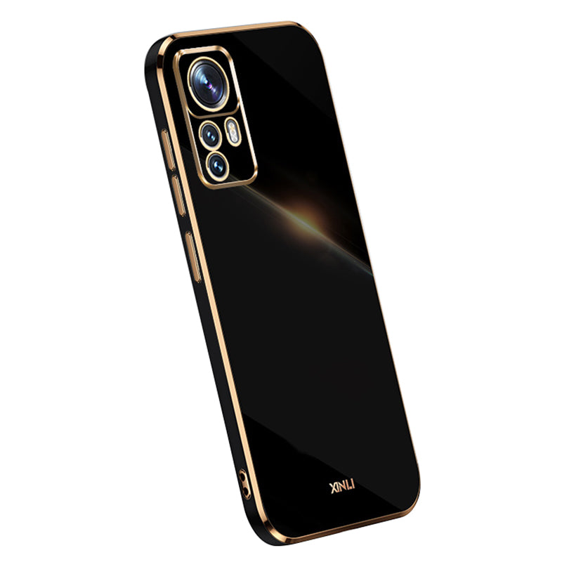XINLI For Xiaomi 12T Pro 5G Phone Cover Shell Electroplating Golden Edge Anti-scratch TPU Phone Case XINLI For Xiaomi 12T Pro 5G Phone Cover Shell Electroplating Golden Edge Anti-scratch TPU Phone Case